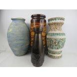 A Royal Winton vase, a West German mid-century vase and two further studio examples