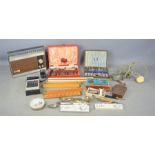 A group of vintage collectibles to include a Kingspoint 841A calculator, silver plate cutlery,