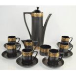 A Portmeirion pottery coffee set by Susan Williams-Ellis