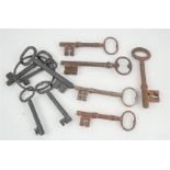 A group of 17th and 18th century keys