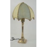 An silver Art Deco table lamp, hallmarked Birmingham 1932, 42cm high