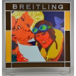 A Breitling advertising sign, in colour on a steel frame, 65 by 60cm.