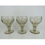 Three Edwardian wine goblets circa 1900