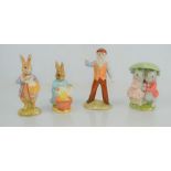 A group of four Royal Albert and Beswick Beatrix Potter figures to include Cecily Parsley, Goody and