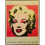 An Andy Warhol Marilyn Monroe original exhibition poster circa 1960,Tate Gallery.