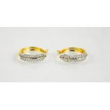 An 18ct yellow gold, diamond hoop earrings, 0.5cts approximately, 5.4g.