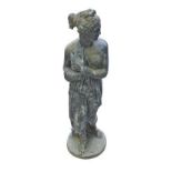 A Classical style garden sculpture, female figure, reconstituted stone. 118cms