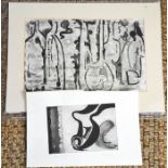 A Ginsbury (20th century): Artists proof and a colour woodblock limited edition print 1/10