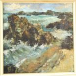 H W Wright (20th century): Coast, oil on board, signed lower right, 39 by 39cm.