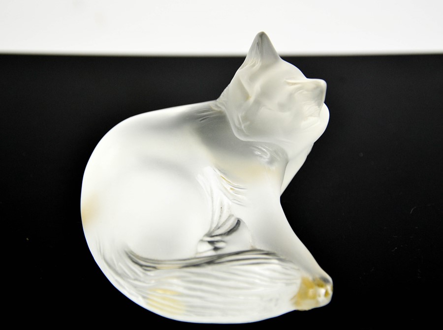 A Rene Lalique glass seated cat, 6cms tall - Image 2 of 3