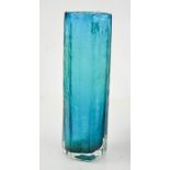 A Whitefriars style mid-century blue vase, 17½cm.