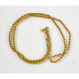 A 9ct gold ropetwist necklace, 6.84g.