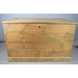 A 19th century pine blanket box 77cms long x 45cms deep x 47cms tall