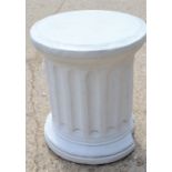 A reconstituted stone Corinthian style pedestal column 56cms tall x 48cms diameter