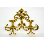 A 19th century style gilt composition and wooden twin wall bracket, with foliate scrollwork and