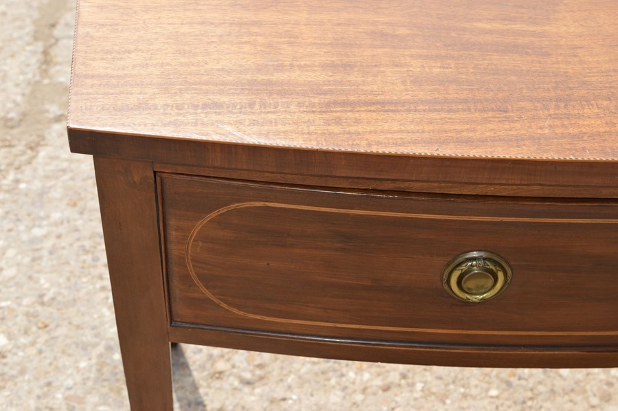 A Regency two drawer side table with inlaid decoration, 113cm by 56cm by 77cm high - Image 2 of 2