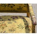 A pair of early 20th century Louis XVI style chairs upholstered with Aubusson style fabric