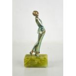Josef Lorenzl (1892-1950): Pyjama Girl, Art Deco bronze figurine circa 1930, silver patination