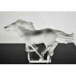 A Rene Lalique Kazak glass horse, etched Lalique. 11.5cms x 18cms