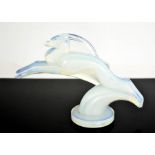 A Sabino Art glass opalescent antelope car mascot, circa 1930. 11cms tall