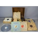 A HMV model 2128A electric gramophone together with a quantity of 78" records to include Elsie