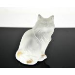 A Rene Lalique opaque glass cat, 9cms tall