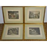 A set of four 19th century hunting prints, painted by G Morland, engraved and published, by E