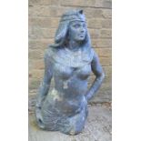 An Egyptian female garden statue, reconstituted stone. 81cms