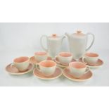 A Poole pottery part tea service, in peach.