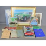 A group of motorcar related books and manuals to include Jaguar E-Type, mark 1 2.4 and XK 140