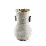 A Chinese celadon white glazed jar.18cm high.Condition report: A/F
