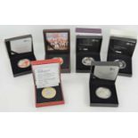 A group of silver proof commemorative coins to include 75th Anniversary of the Battle of Britain,