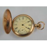 An American Waltham full hunter 14ct gold filled pocket watch