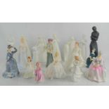 A group of Royal Doulton figurines to include Cherie, Nancy, Charlotte and others together with a