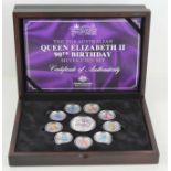 The 2016 Australian Queen Elizabeth II 90th Birthday silver coin set with certificate and in