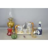A group of collectibles to include a Copeland George V and Queen Mary coronation flagon. Cresolene