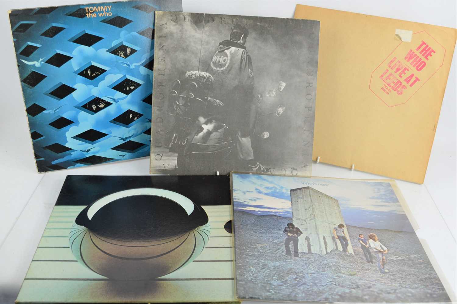 The Who vinyl record albums to include Tommy, Who's next, Live at Leeds and Quadrophenia