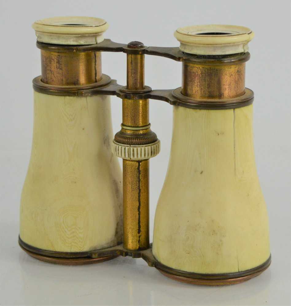 A pair of late 19th century ivory opera glasses