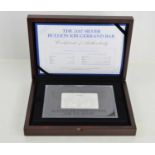 A 2017 5oz silver bullion Krugerrand bar in presentation case, edition limit of 495