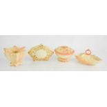 A group of Locke & Co Worcester blush ivory porcelain examples, including three pot pourri and a