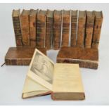 Fourteen late 18th century leather bound volumes of Bells British theatre, consisting of the most