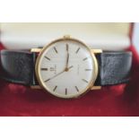 An Omega Geneve 9ct gold gentleman's wristwatch, automatic movement, baton hour markers, Caliber