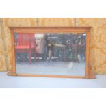 A Victorian pine overmantle mirror121cm by 77cm