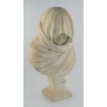A composite bust of a women wearing shawl59cm high