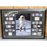 Apollo moonwalkers framed autograph montage consisting of the signatures of the twelve apollo