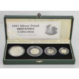 A 1997 Britannia silver proof coin collection in original case and with certificate