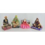 Four Royal Doulton figurines "The Cobbler" HN1706, "Mendicant" HN1365, "Sweet & Twenty" HN1298