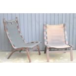 A pair of Farstrup of Denmark chairs, lacking leather cushions98cm high by 59cm