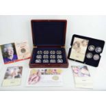 A collection of nineteen silver proof crown coins celebrating the eightieth birthday of Her