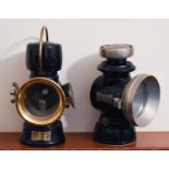 Two late 19th century car carriage lamps, to include a Lucas “King of the Road” 633141 example